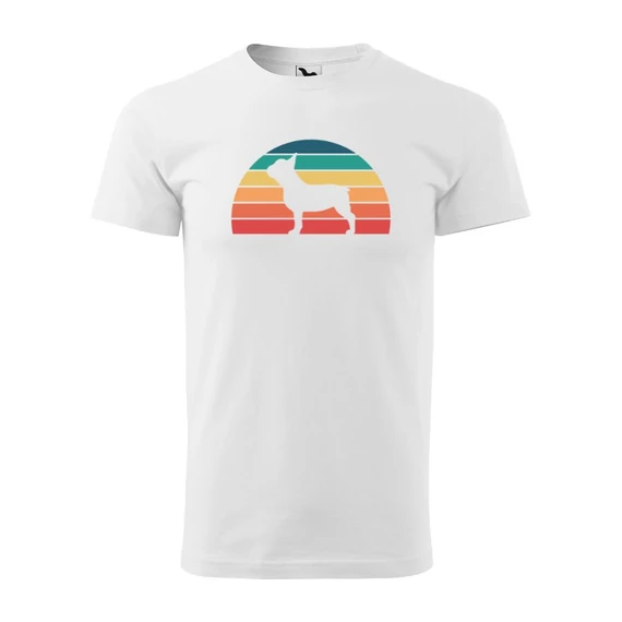 Retro naplemente - bulldog férfi póló