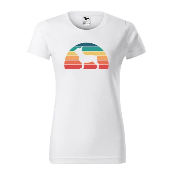 Retro naplemente - bulldog női póló